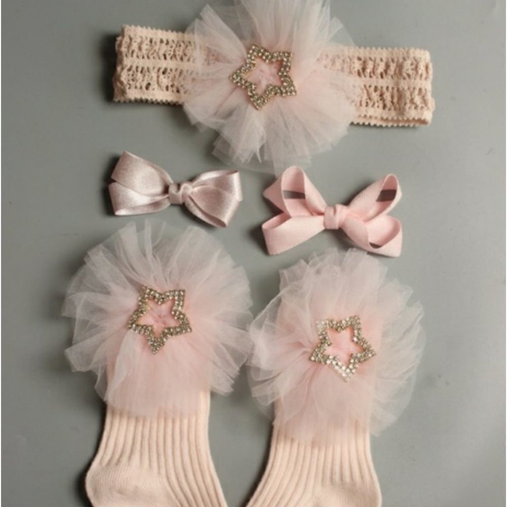 NIB Chicbaby Pink Hair Accessories & Socks